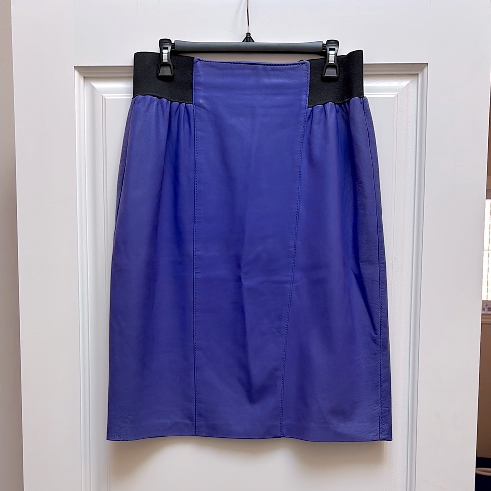 Vintage purple leather skirt